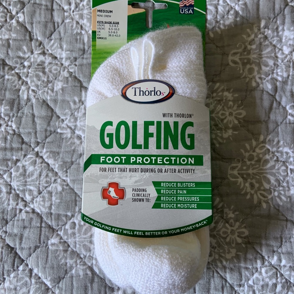 NWT Unisex Thorlo golfing socks with foot protection